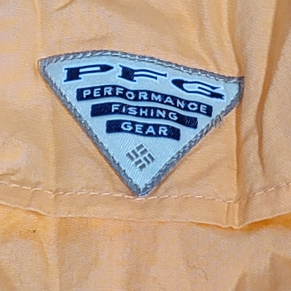 Columbia PFG Short Sleeve Shirt Orange Vented B6 - Picture 5 of 6